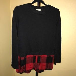 SOLD Half plaid top- Macys